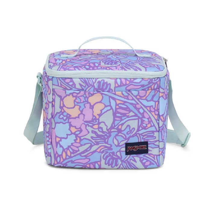 Lonchera-Super-Snack-Lila-Fluid-Floral-Pastel-Lilac-Jansport